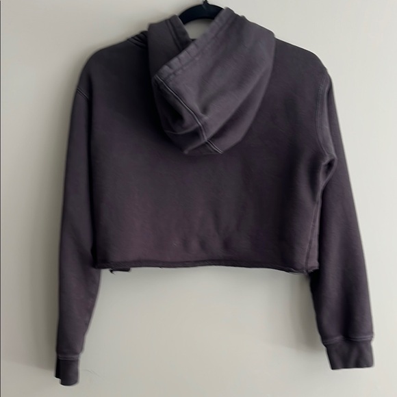 JUNK FOOD Clothing Black Cropped Hoodie Luxury Text Design size small - Picture 5 of 10